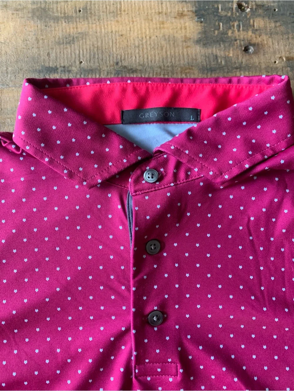 adidas Men’s Bright Pink Polka-Dot Polo